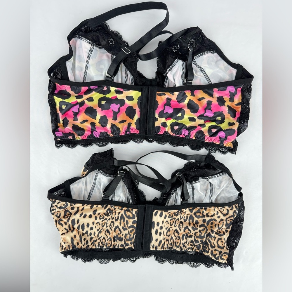 NWOT Set of 2 Plus Size Animal Print Underwire Bras with Adjustable Straps - Picture 2 of 5